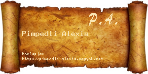 Pimpedli Alexia névjegykártya